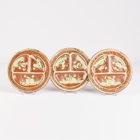 Set 3 Mexican Tlaquepaque Bandera Segmented Dishes