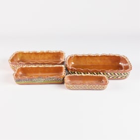 Set 4 Mexican Tlaquepaque Redware Nesting Trays