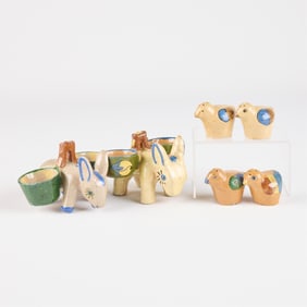 3 Pairs Mexican Folk Art Tlaquepaque Salt & Pepper Shakers