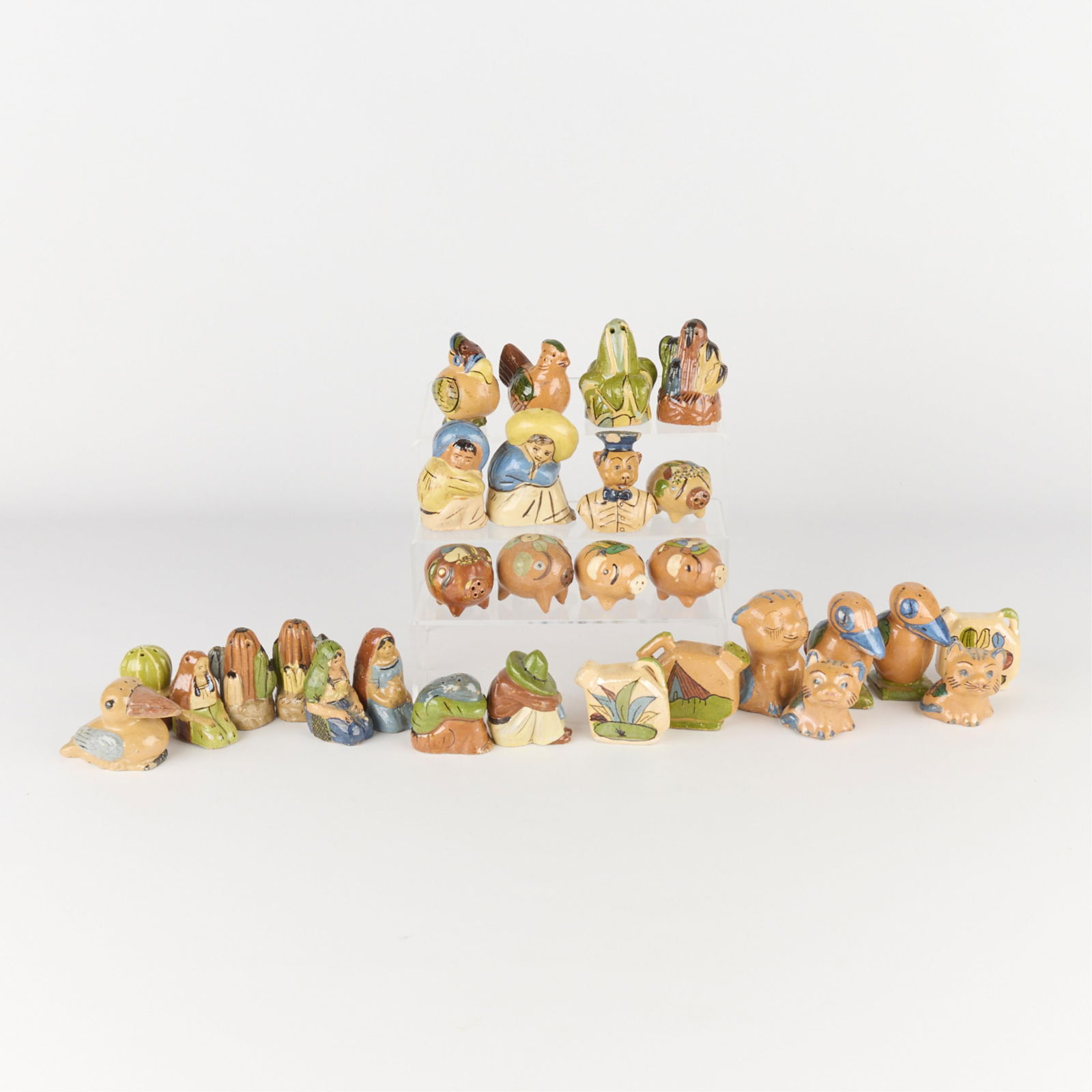 Lrg Grp Mexican Tlaquepaque Pottery Salt & Pepper Shakers (1 of 5)