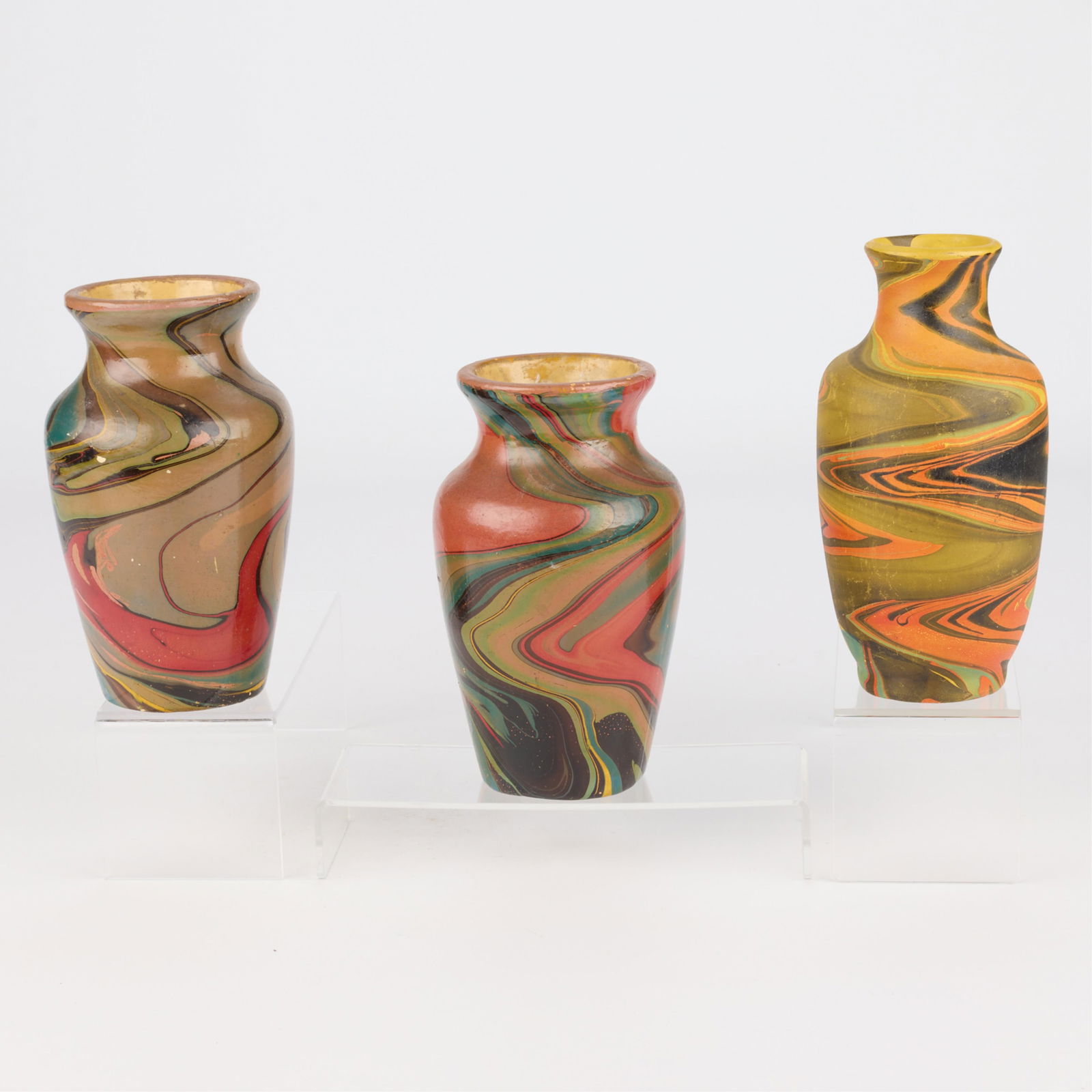 3 Large Art Pottery Swirl Vessels (1 of 6)