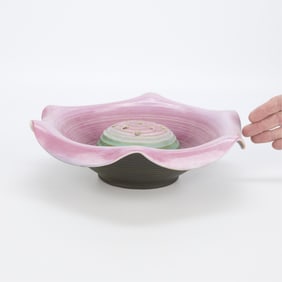 Vintage Weller Pottery "Fleron" Bowl & Flower Frog