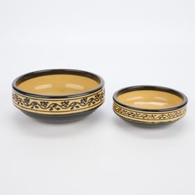 2 Weller Art Pottery "Scandia" Bowls 1915