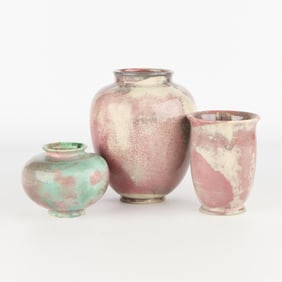 3 Gustav Otto Reuss Studio Ceramic Vases