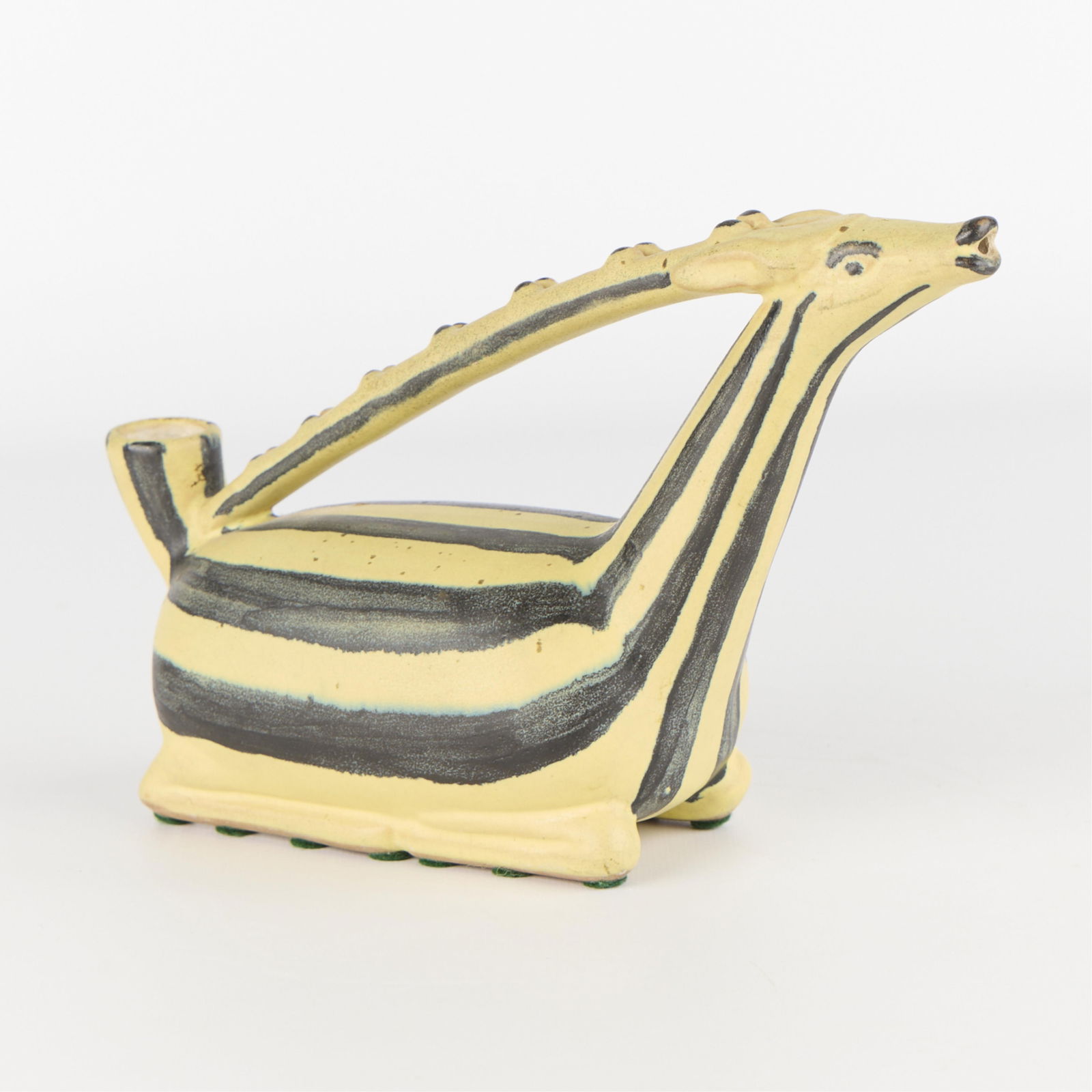 Anton Lang Ceramic Striped Gazelle or Ibex Pitcher (1 of 4)