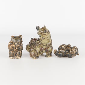 3 Knud Kyhn for Royal Copenhagen Ceramic Bears