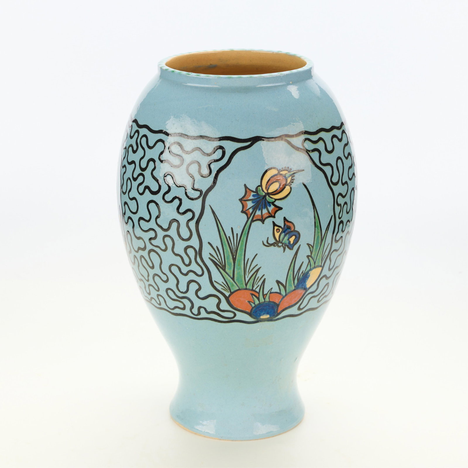 Anton Lang Art Deco Pottery "Butterfly" Vase (1 of 4)