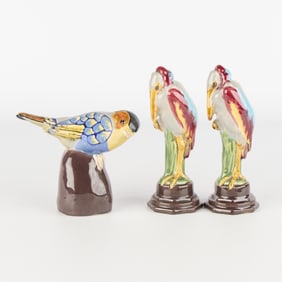3 Anton Lang Ceramic Bird Sculptures