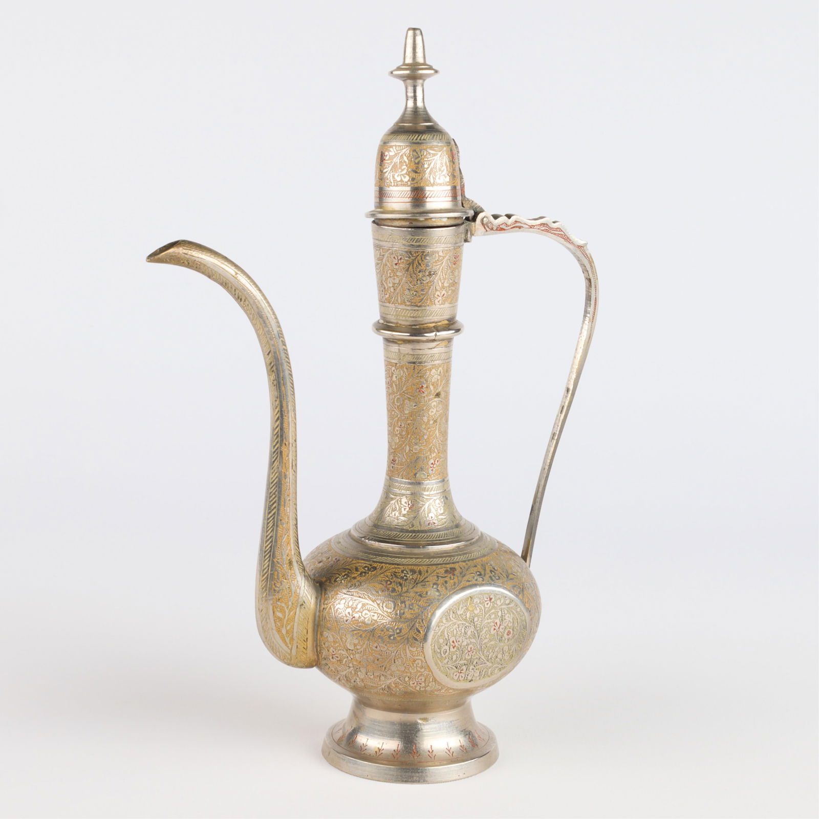Turkish Etched Brass Aftaba Ewer Pot (1 of 5)