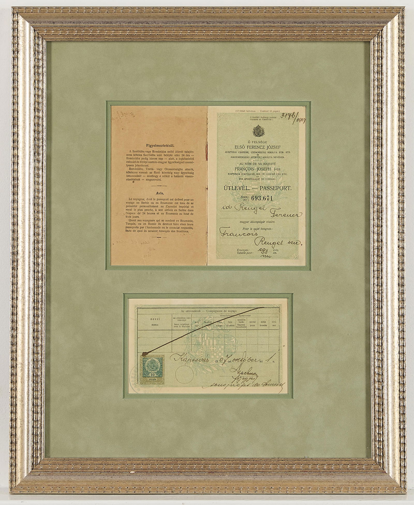 Antique Hungarian Passport (Numbered 693671) (1 of 4)