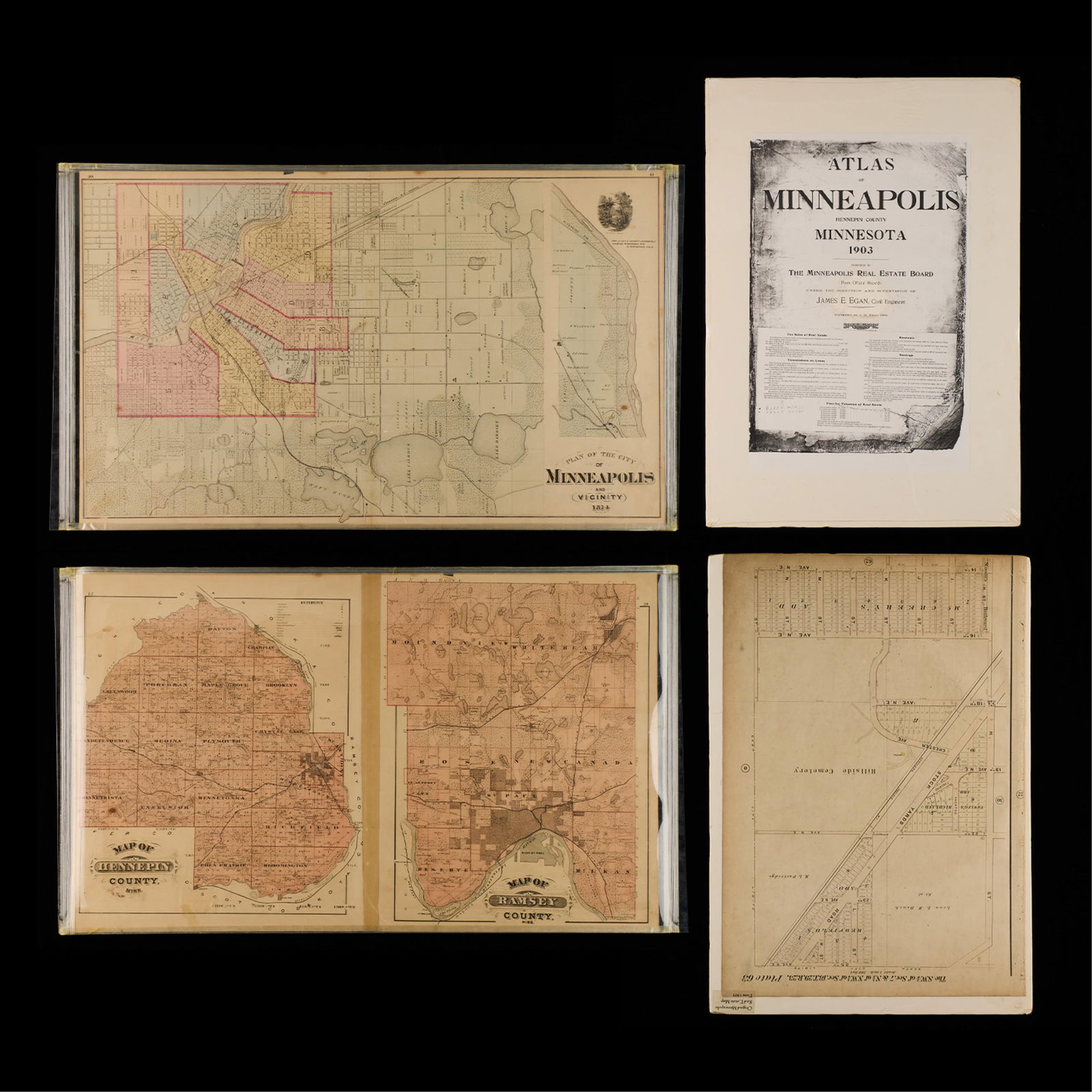 2 18th/19th c. Maps of Twin Cities Minnesota (1 of 5)
