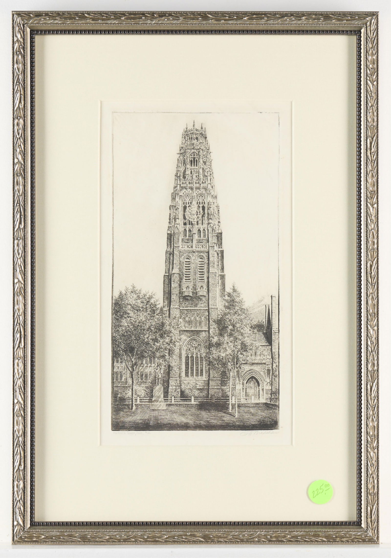 George Bradshaw "Harkness Tower at Yale" Etching (1 of 4)