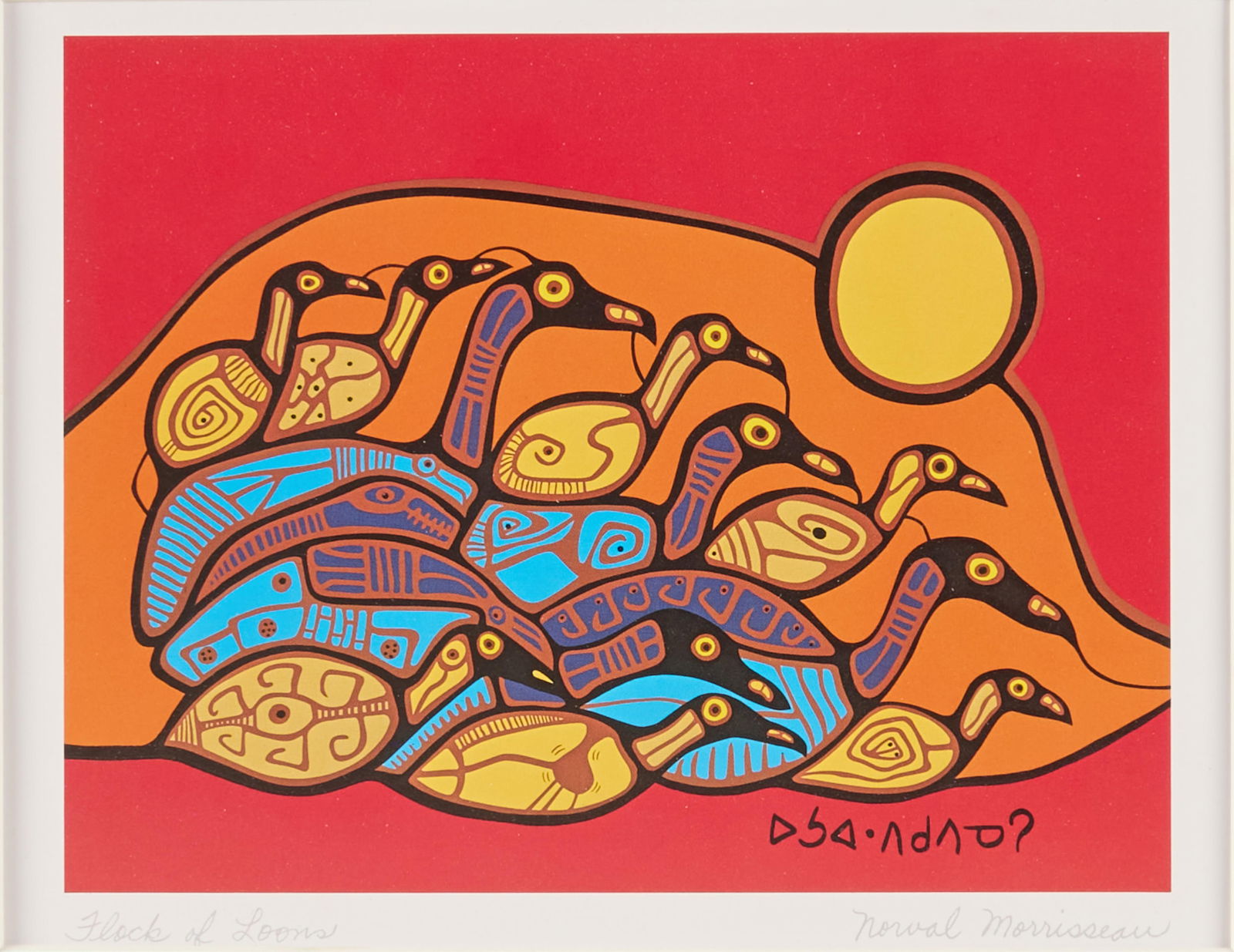 Norval Morriseau "Flock of Loons" Lithograph (1 of 5)
