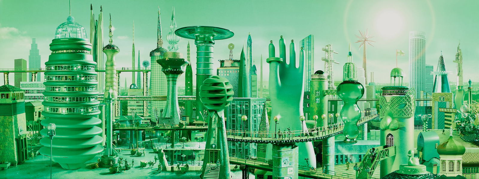 LRG Graham Rawle Giclee Wizard of Oz Print: Very large giclee illustration print from the 2008 re-issue of the book. Purportedly signed and editioned A.P. Height: 44 1/2 in x width: 114 in x depth: 1 1/2 in.