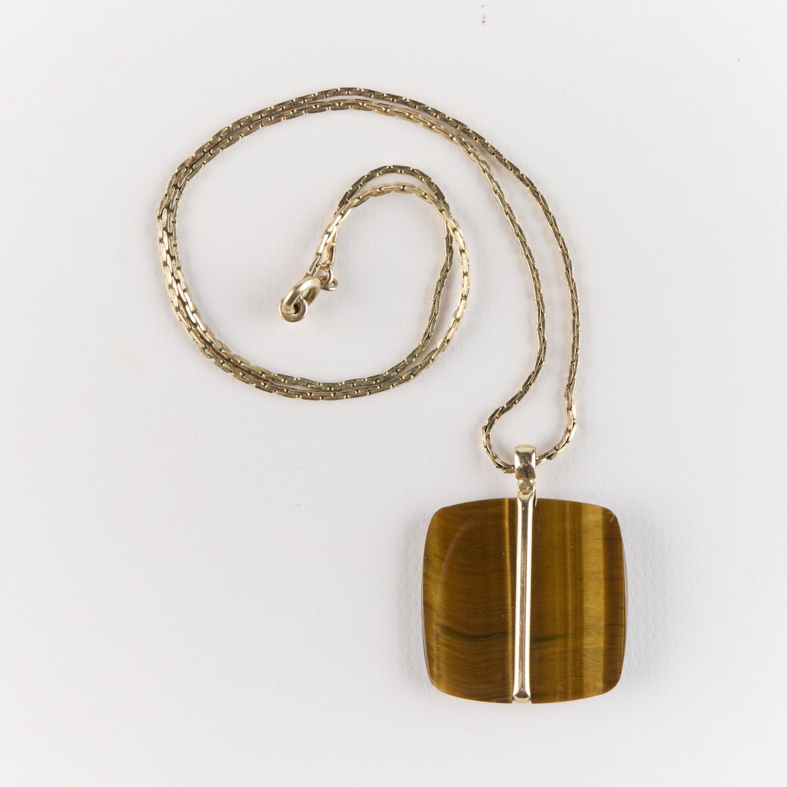 12k Gold Tiger's Eye Pendant Necklace (1 of 4)