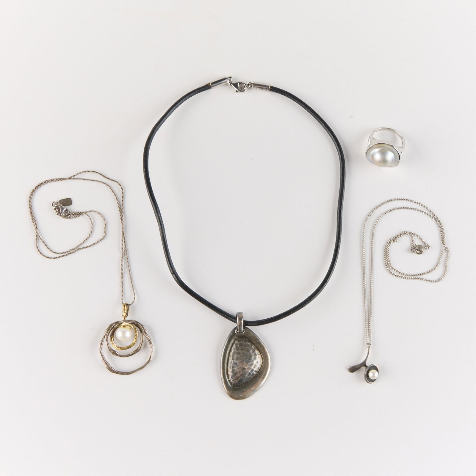 4 Pcs Israeli 925 Sterling & Pearl Jewelry (1 of 3)