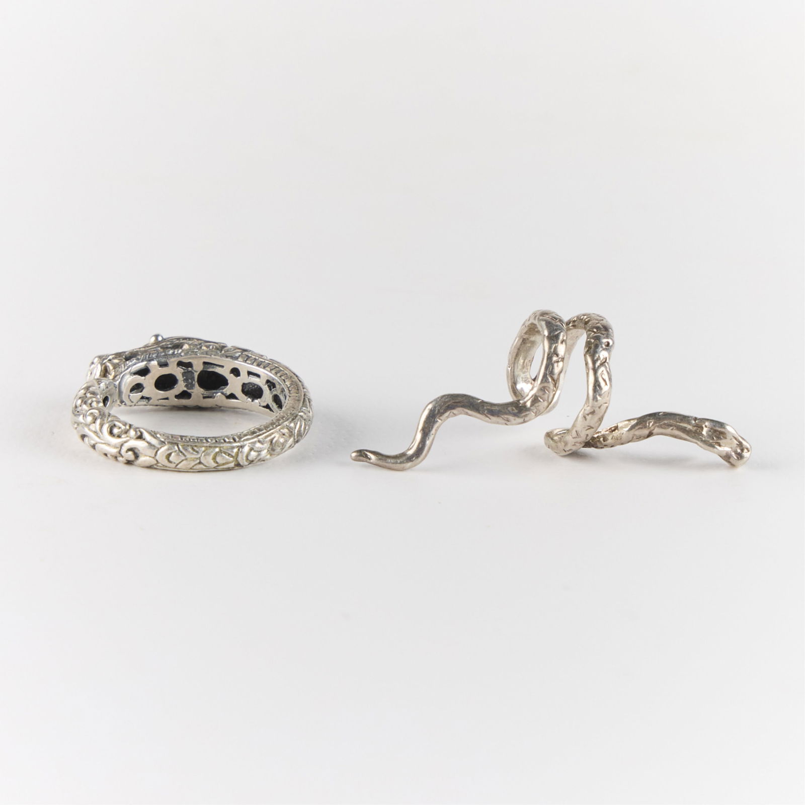 Sterling Silver Snake Ring & Ear Cuff - 4