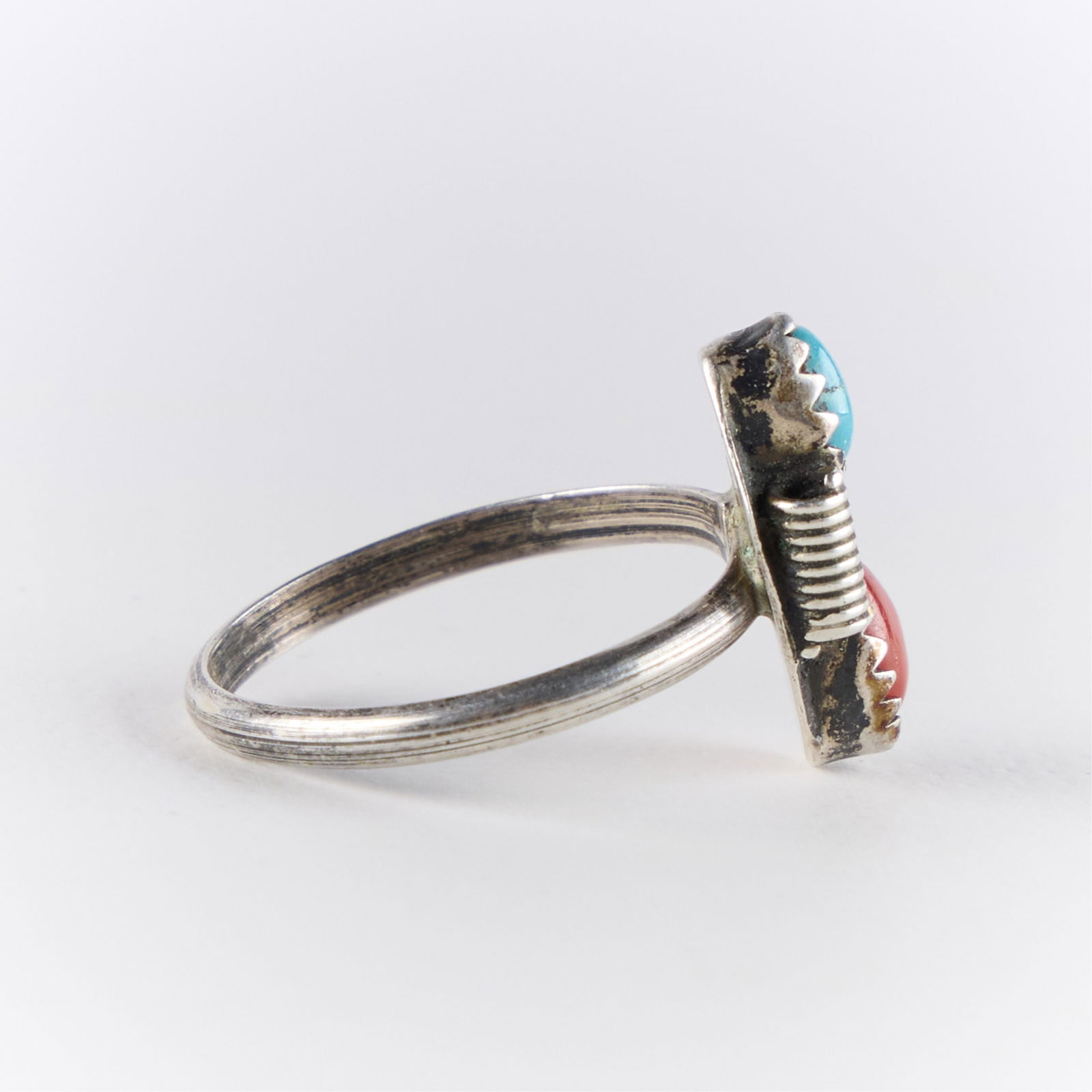 Native American Silver Gemstone Ring - 2