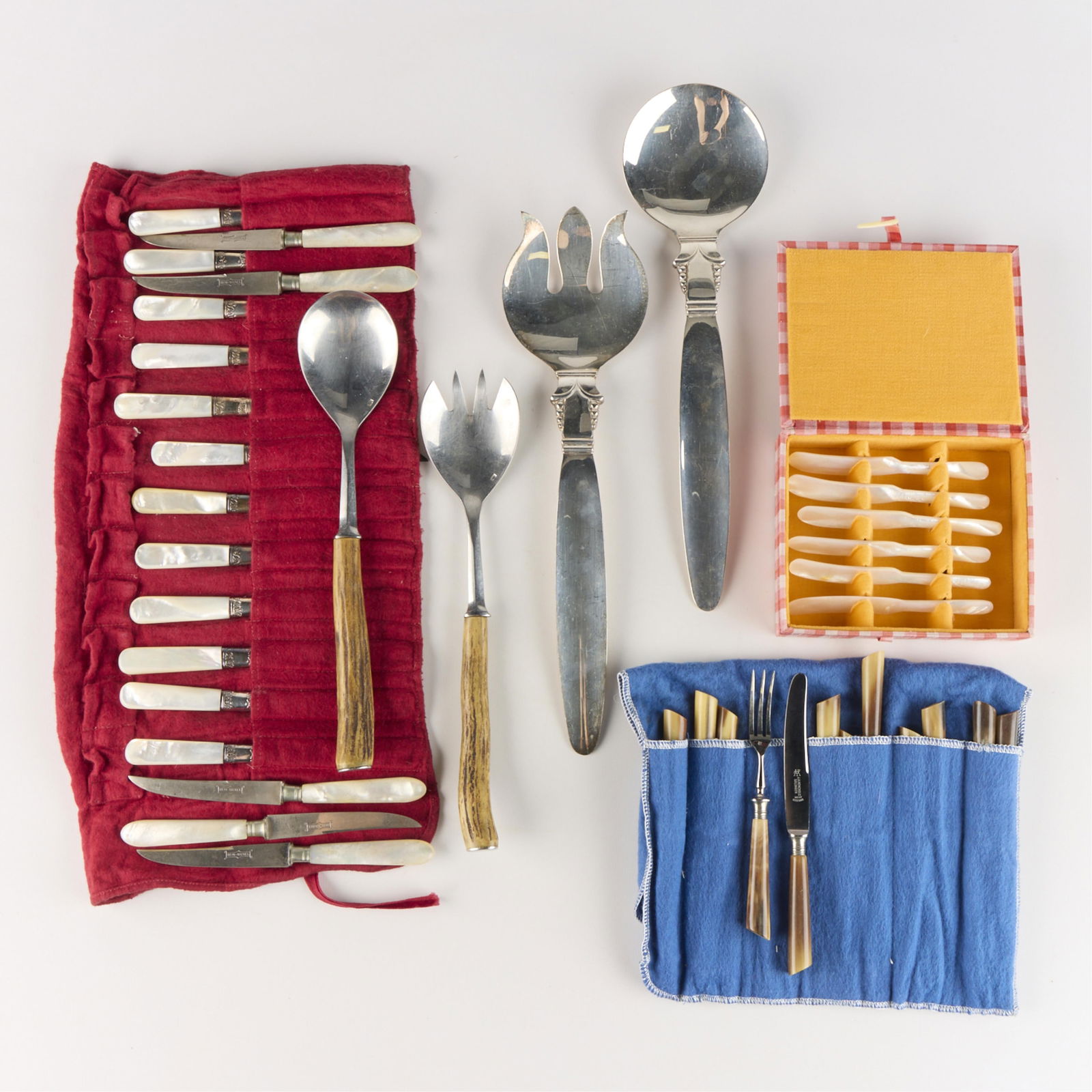 38 Pcs German Antler-Handled & MoP Flatware (1 of 2)