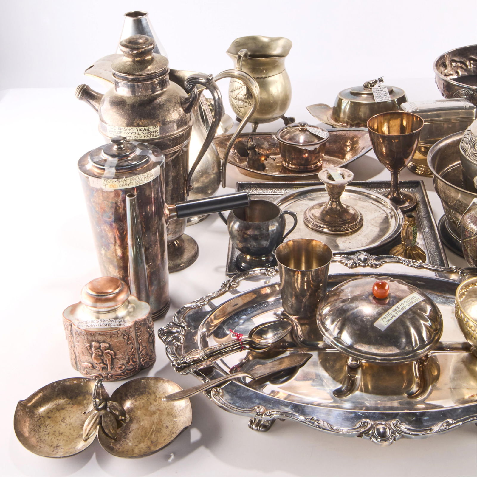 Large Grp Misc. Silverplate Objects - 44 lbs 14 oz - 5