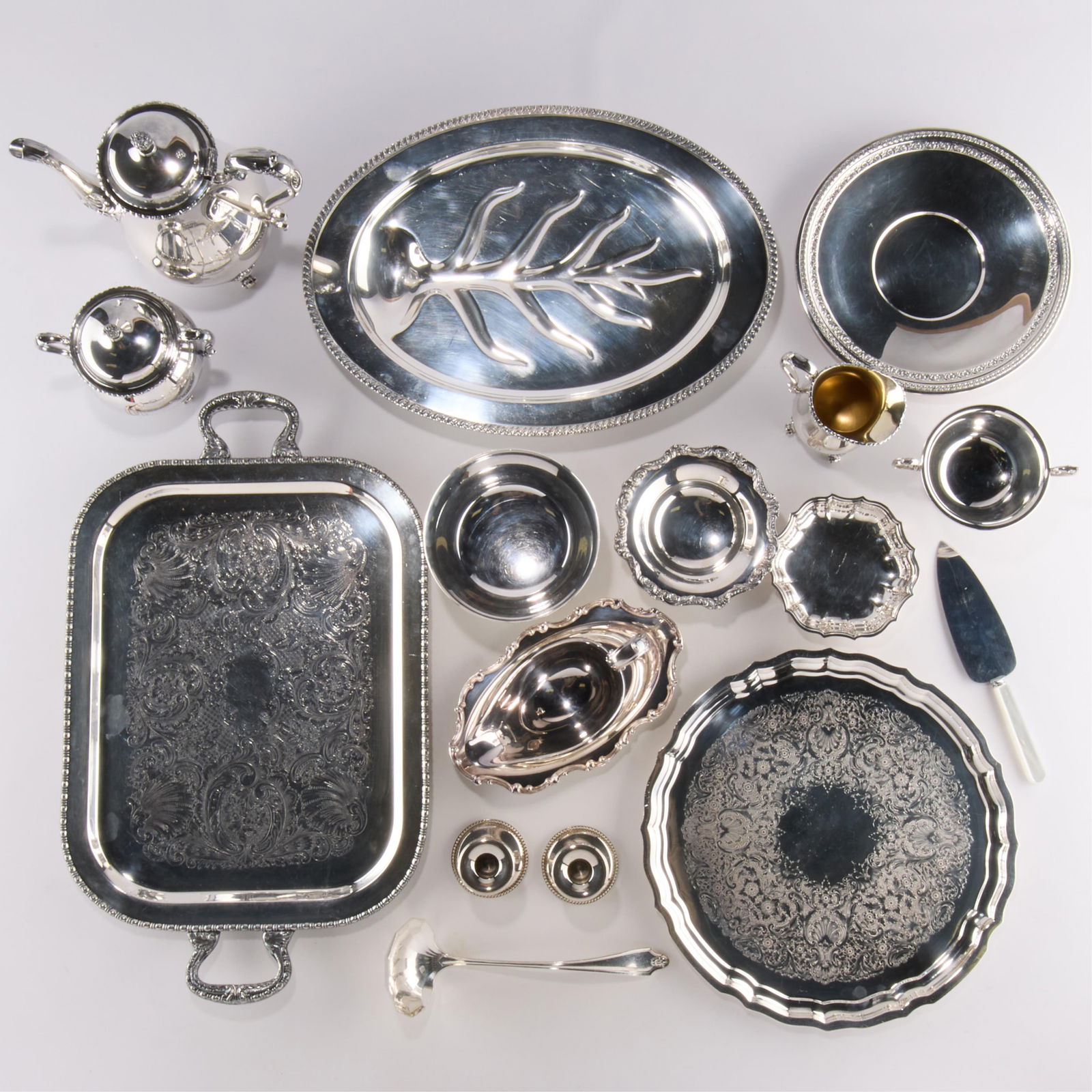 Lrg Grp Silver Plate Incl. Teaset - 20 lbs 7 oz (1 of 8)