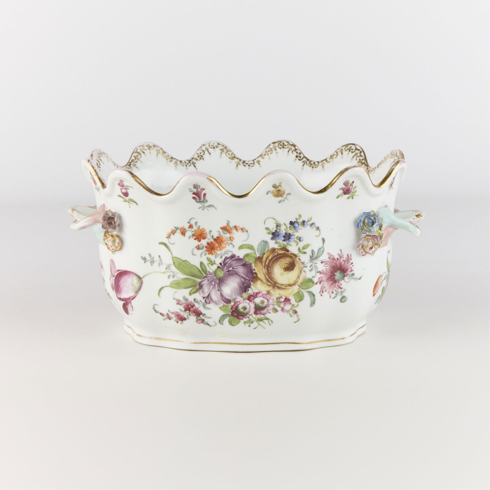 Meissen Hand-Painted Floral Porcelain Montieth (1 of 5)
