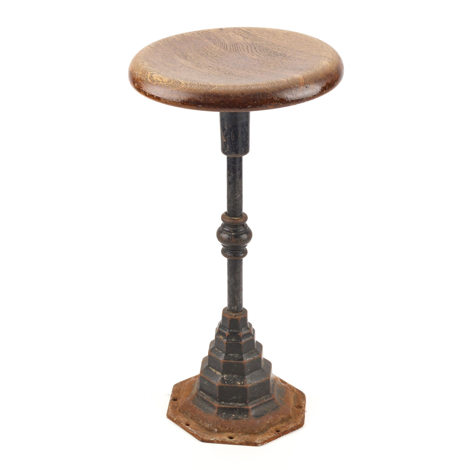 Antique Industrial Cast-Iron Soda Fountain Swivel Stool (1 of 7)