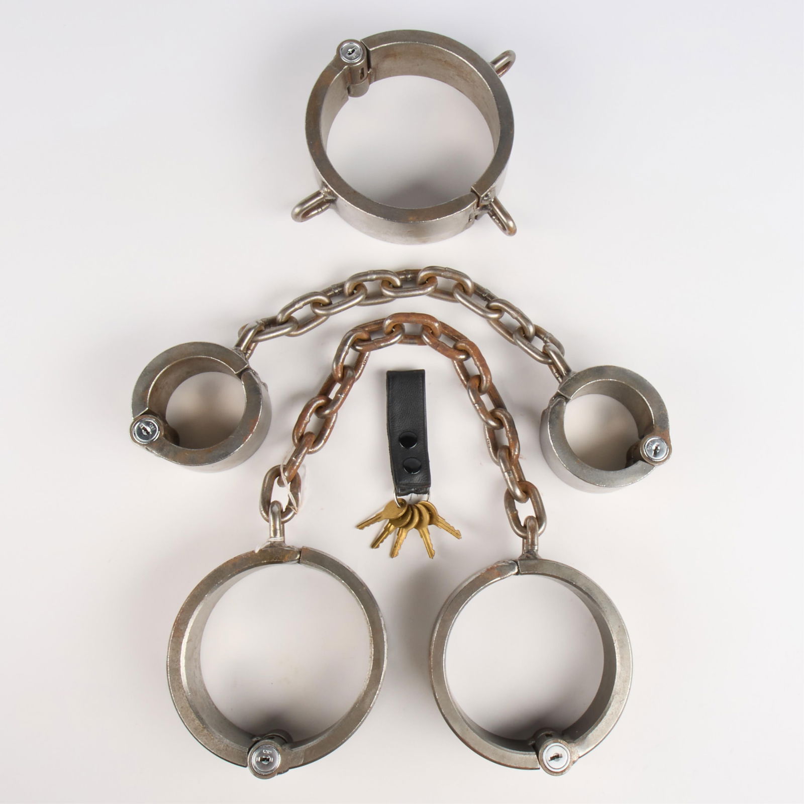 Set 3 Wrist, Ankle, & Neck Metal Shackles w/ Keys (1 of 7)