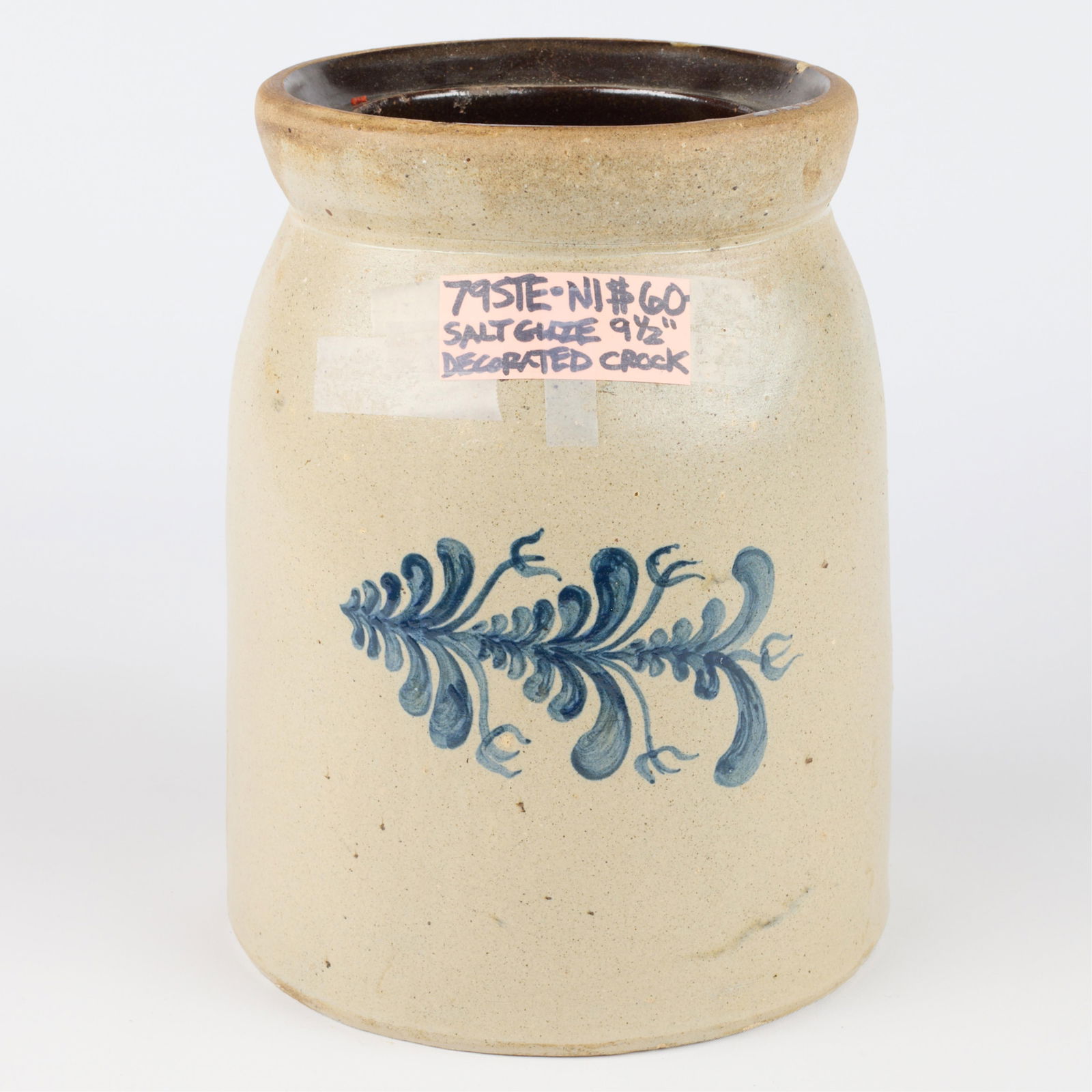 Antique American Salt-Glazed Stoneware Crock (1 of 5)