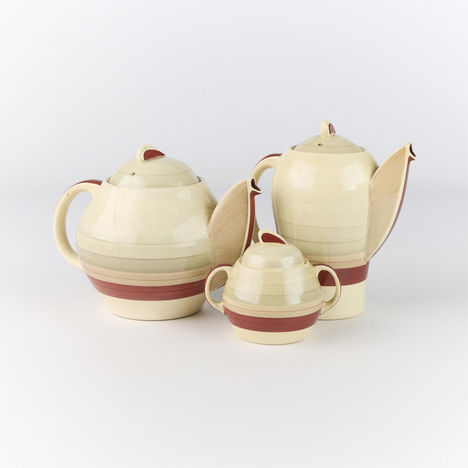 3 Pcs Susie Cooper "Wedding Band" Ceramic Tea Set (1 of 3)