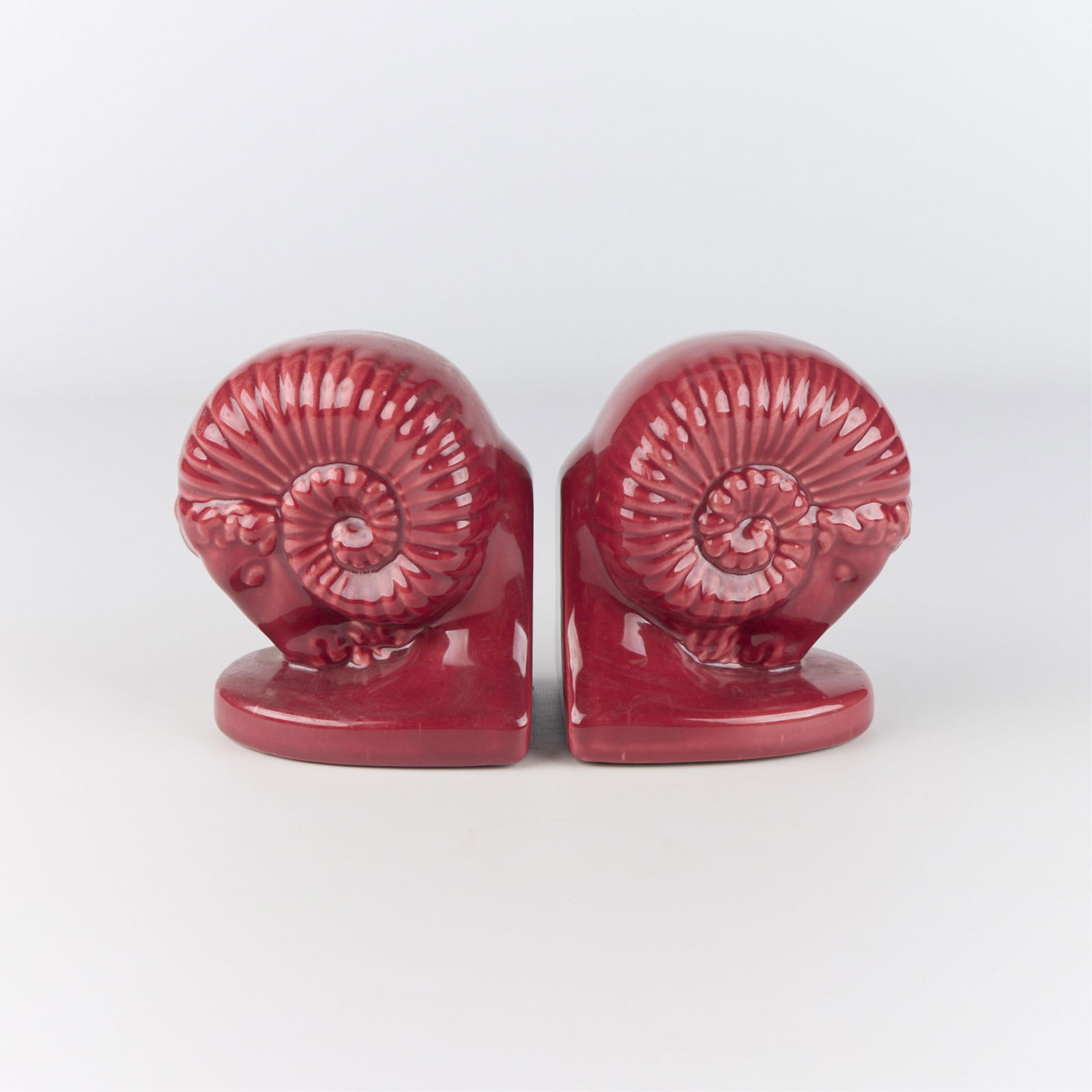 Pr Royal Haeger Ceramic "Rams" Oxblood Bookends (1 of 5)