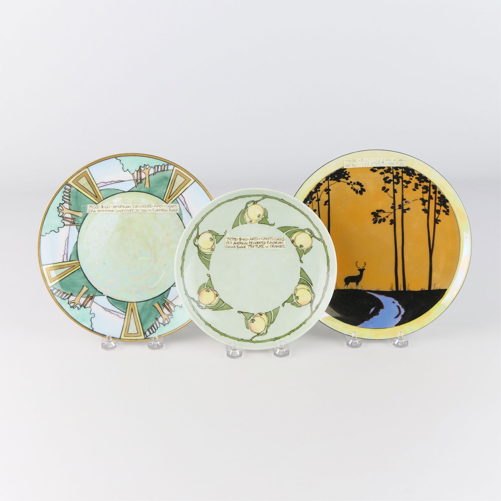 3 Vintage Arts & Crafts Bavarian & Japanese Porcelain Plates (1 of 5)