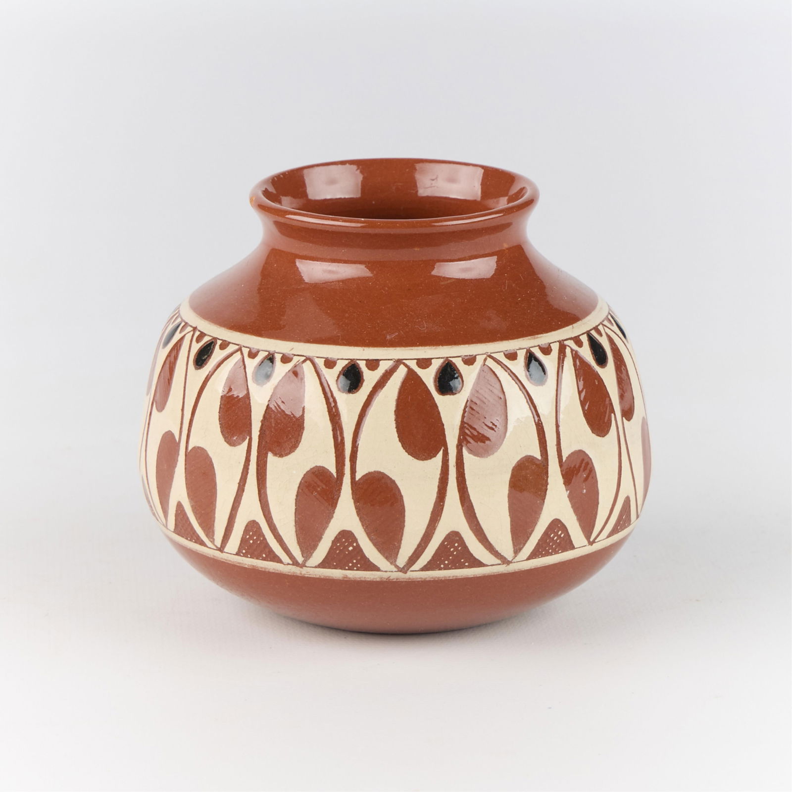 Small Art Pottery Bud Vase w/ Cut-Back Designs (1 of 3)