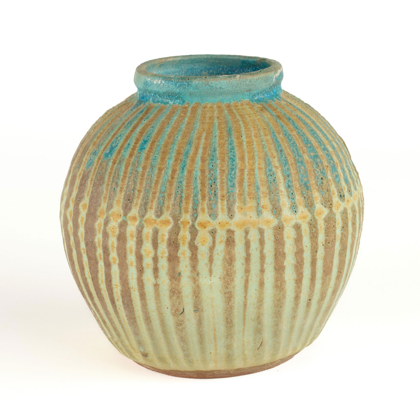 Studio Pottery Ribbed Vase - 2