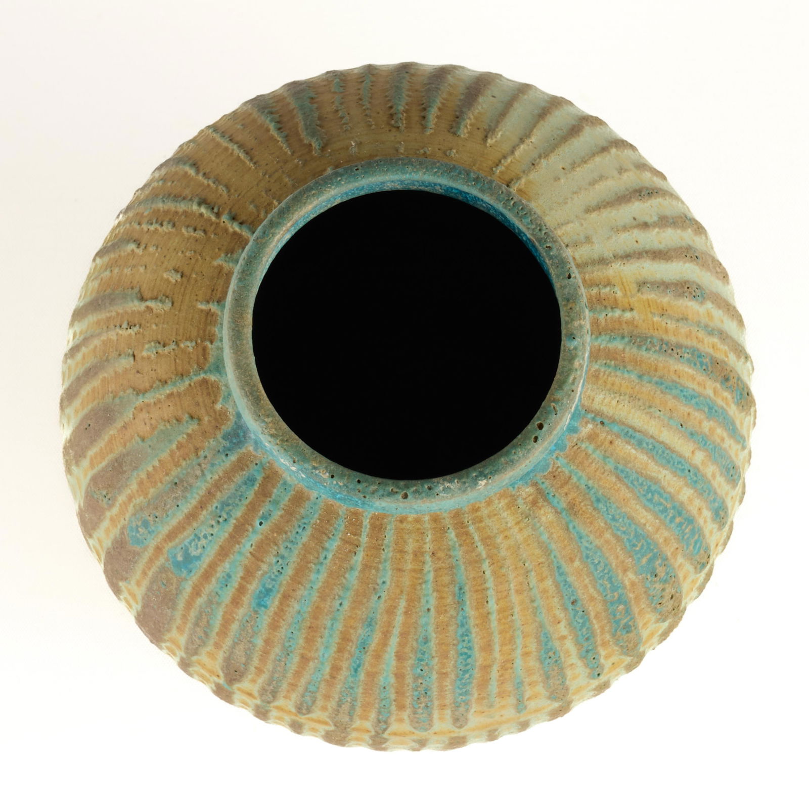 Studio Pottery Ribbed Vase - 3
