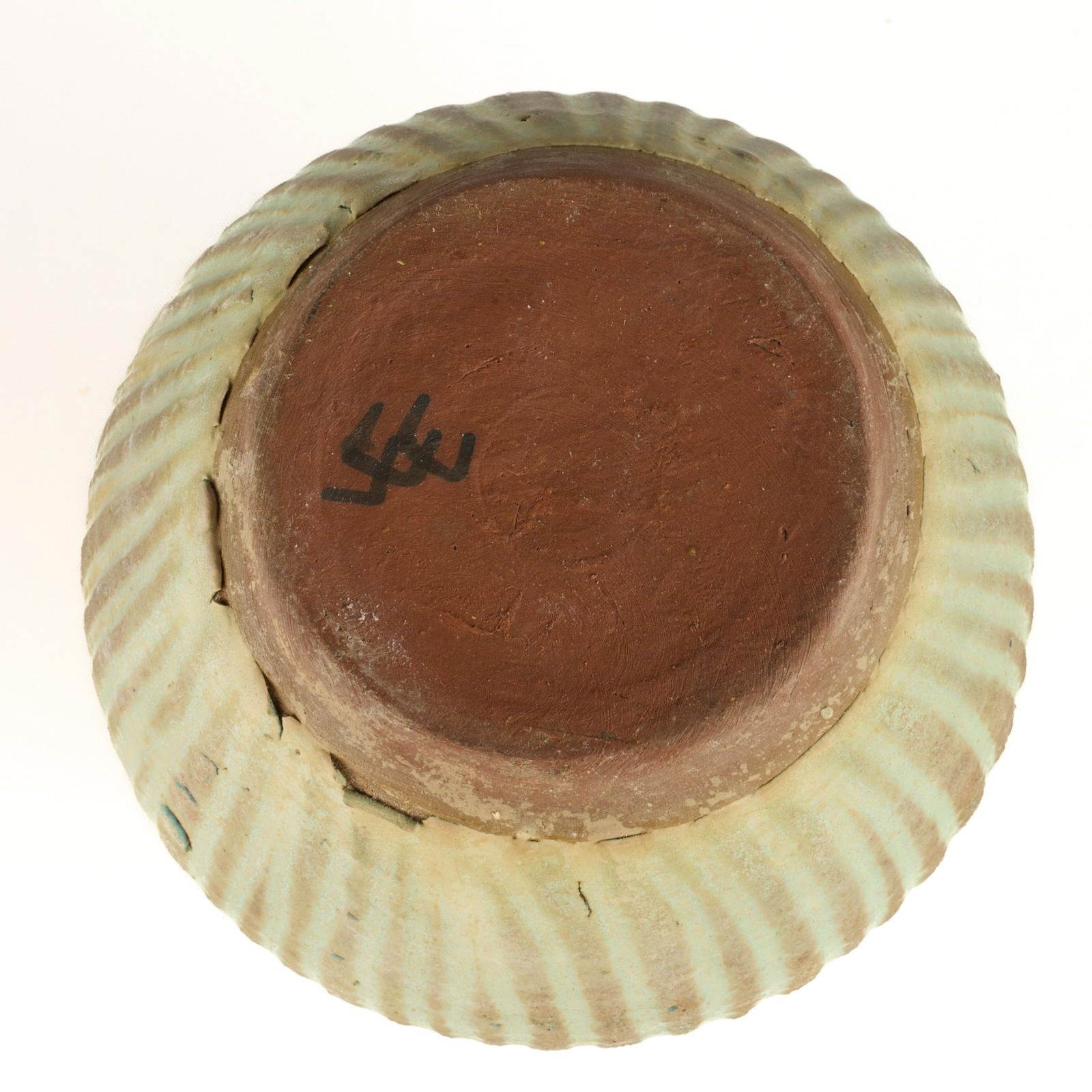 Studio Pottery Ribbed Vase - 4