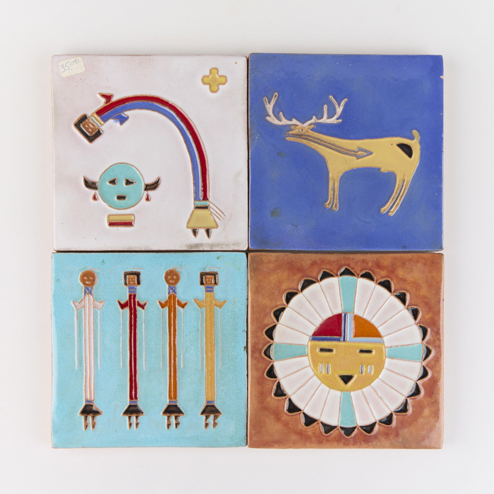 4 Desert House Lotz McKusick Gila Art Pottery Tiles (1 of 2)