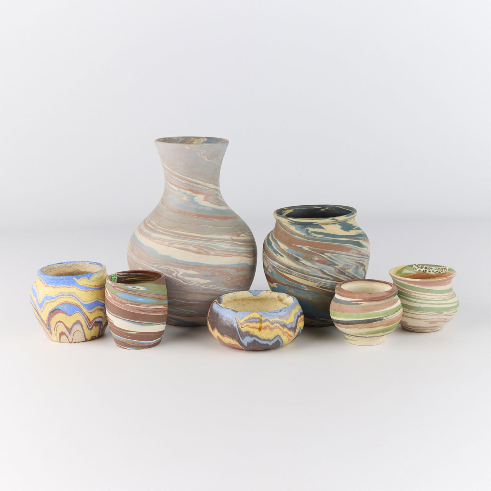 7 Art Pottery Swirl Vessels (1 of 4)