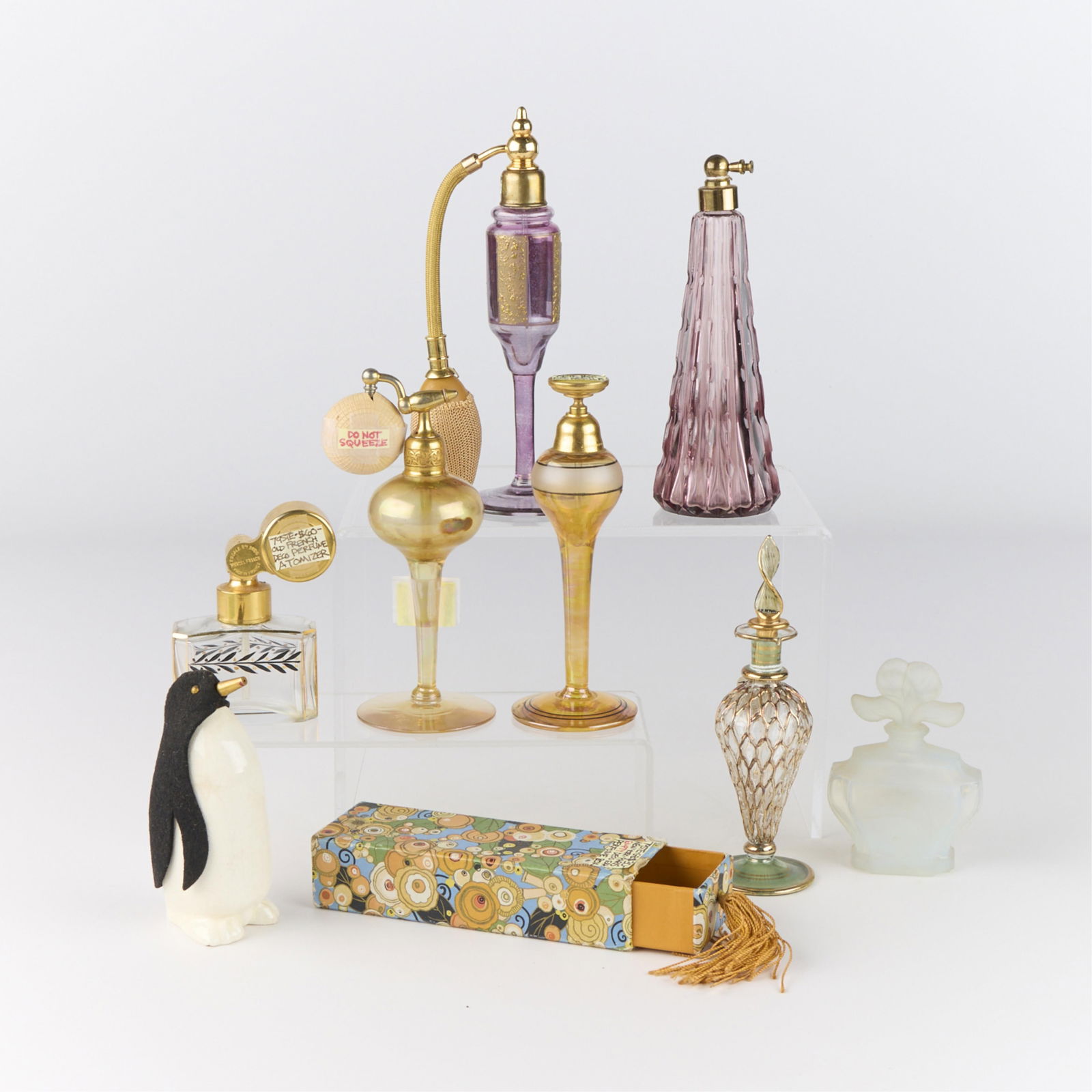 8 Art Deco Perfume Bottles & Atomizers & 1 Box (1 of 5)