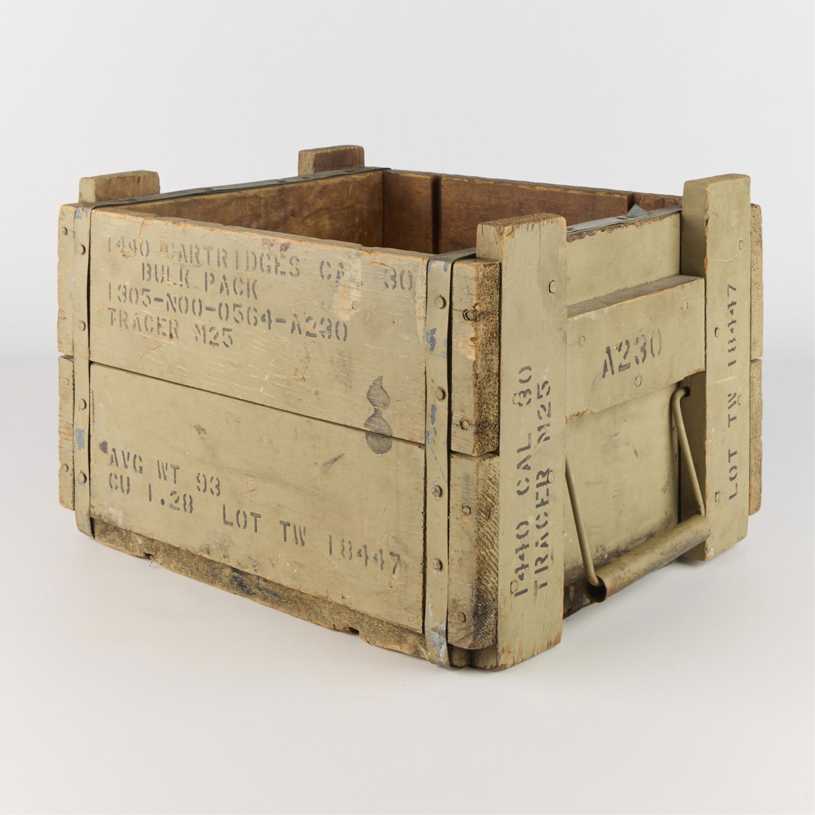 Vintage Hardwood Military Ammo Crate Box (1 of 4)