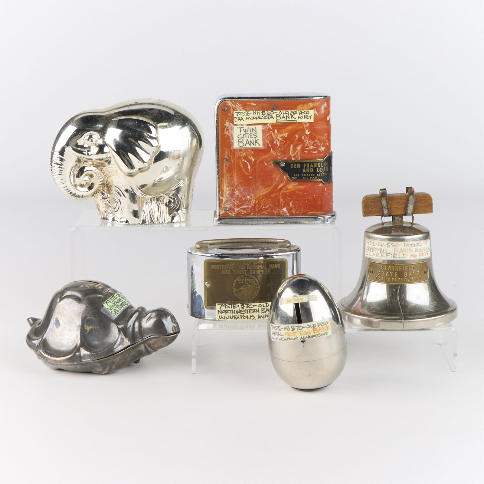 6 Chrome & Silverplate Minnesota Bank Collectibles (1 of 4)