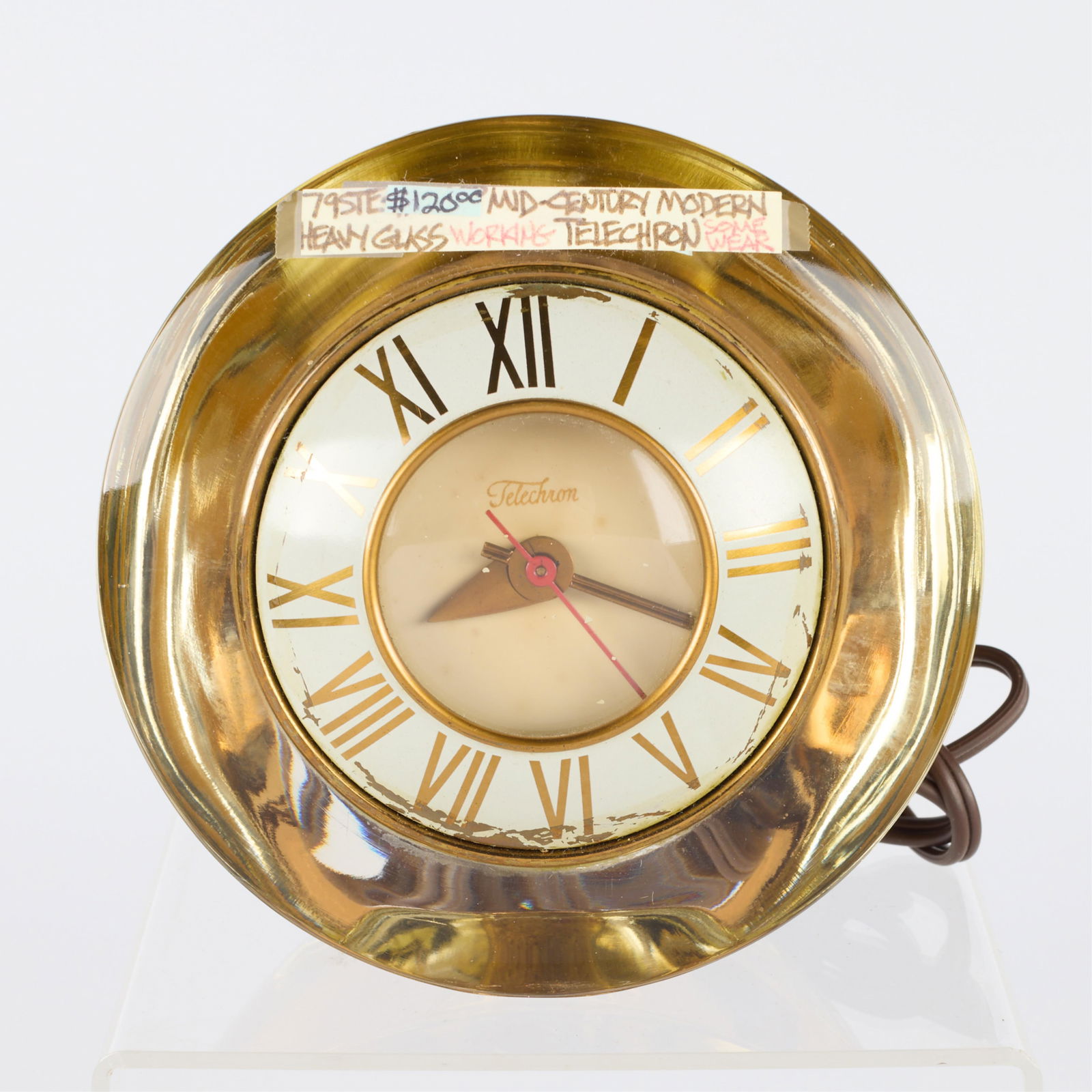 Telechron 3H159 "Suave" MCM Glass Desk Clock (1 of 4)