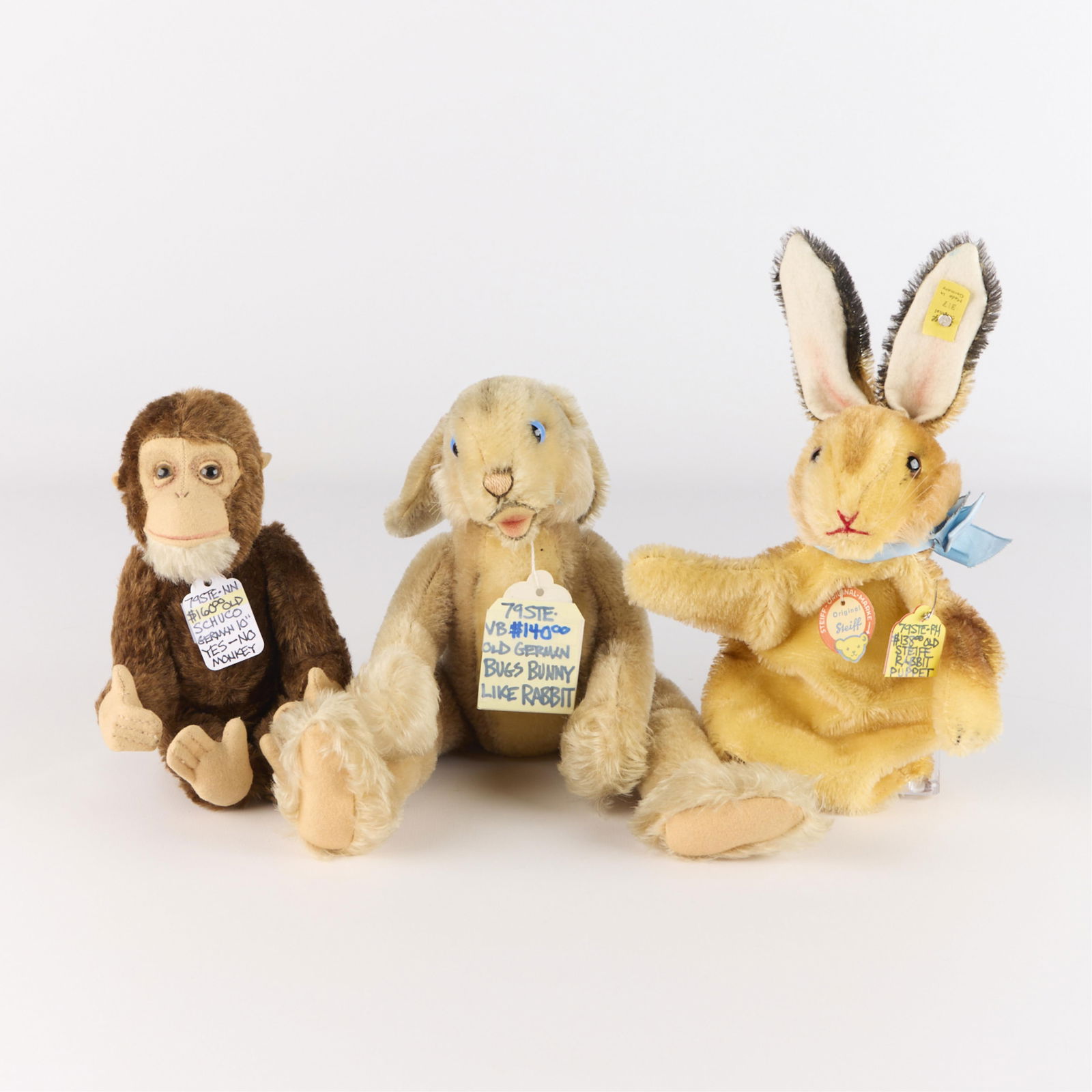 3 Antique German Steiff & Schuco Stuffed Animals (1 of 5)