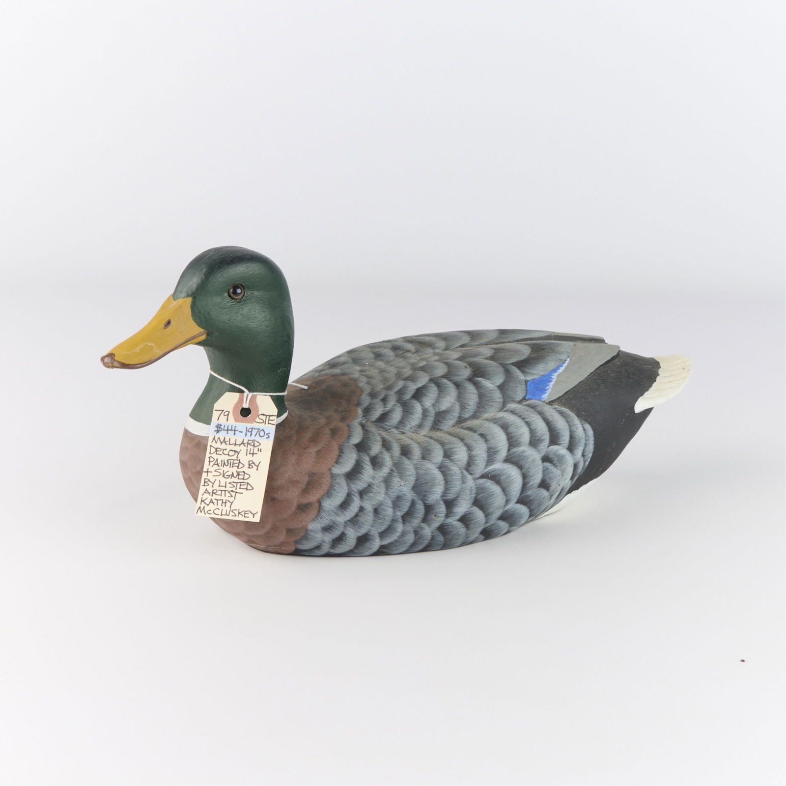 Kathy McCluskey Carved Wooden Mallard Duck Decoy (1 of 5)