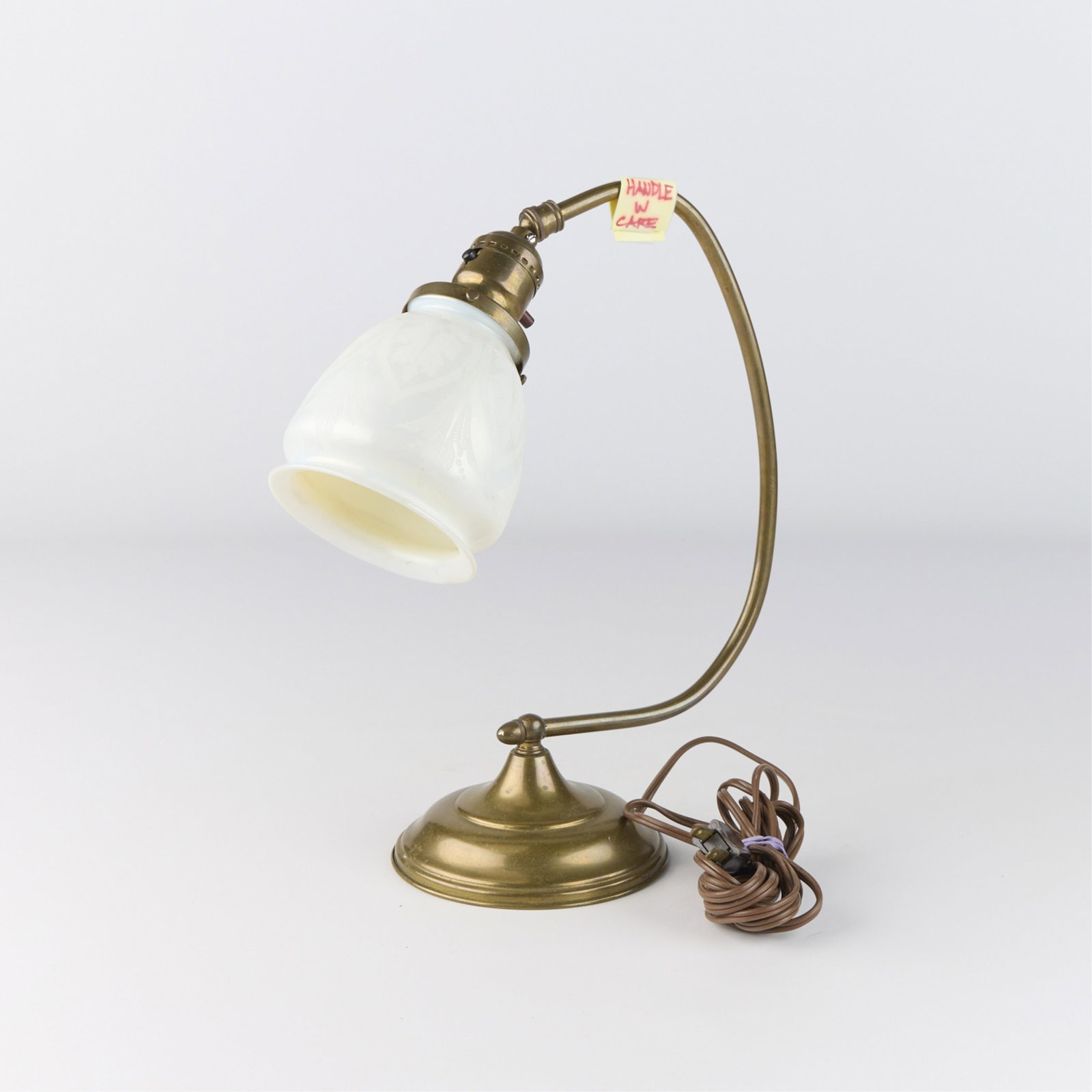 Art Nouveau Table Lamp w/ Steuben Style Shade (1 of 3)