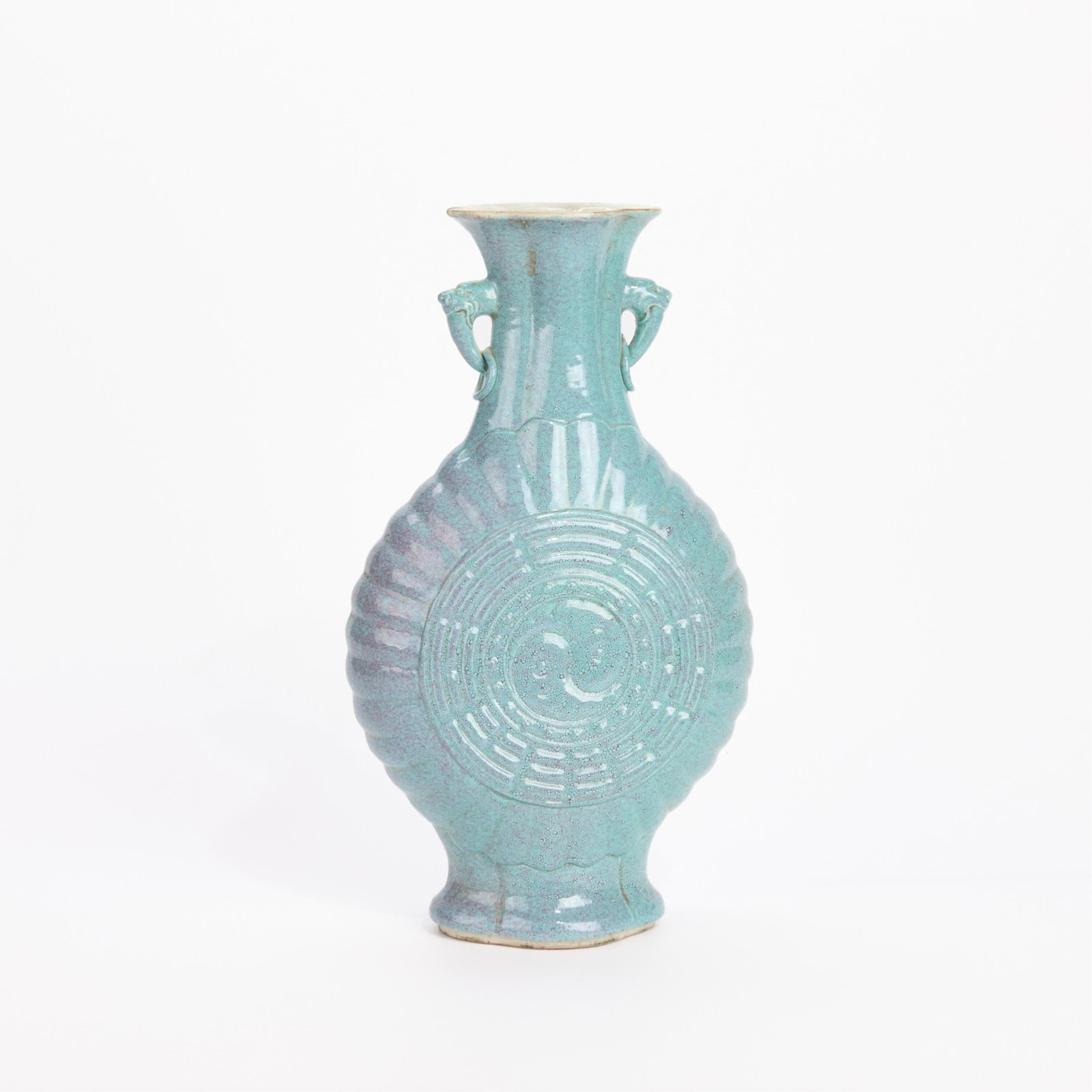 Chinese Porcelain Robin's Egg Flask Vase (1 of 4)