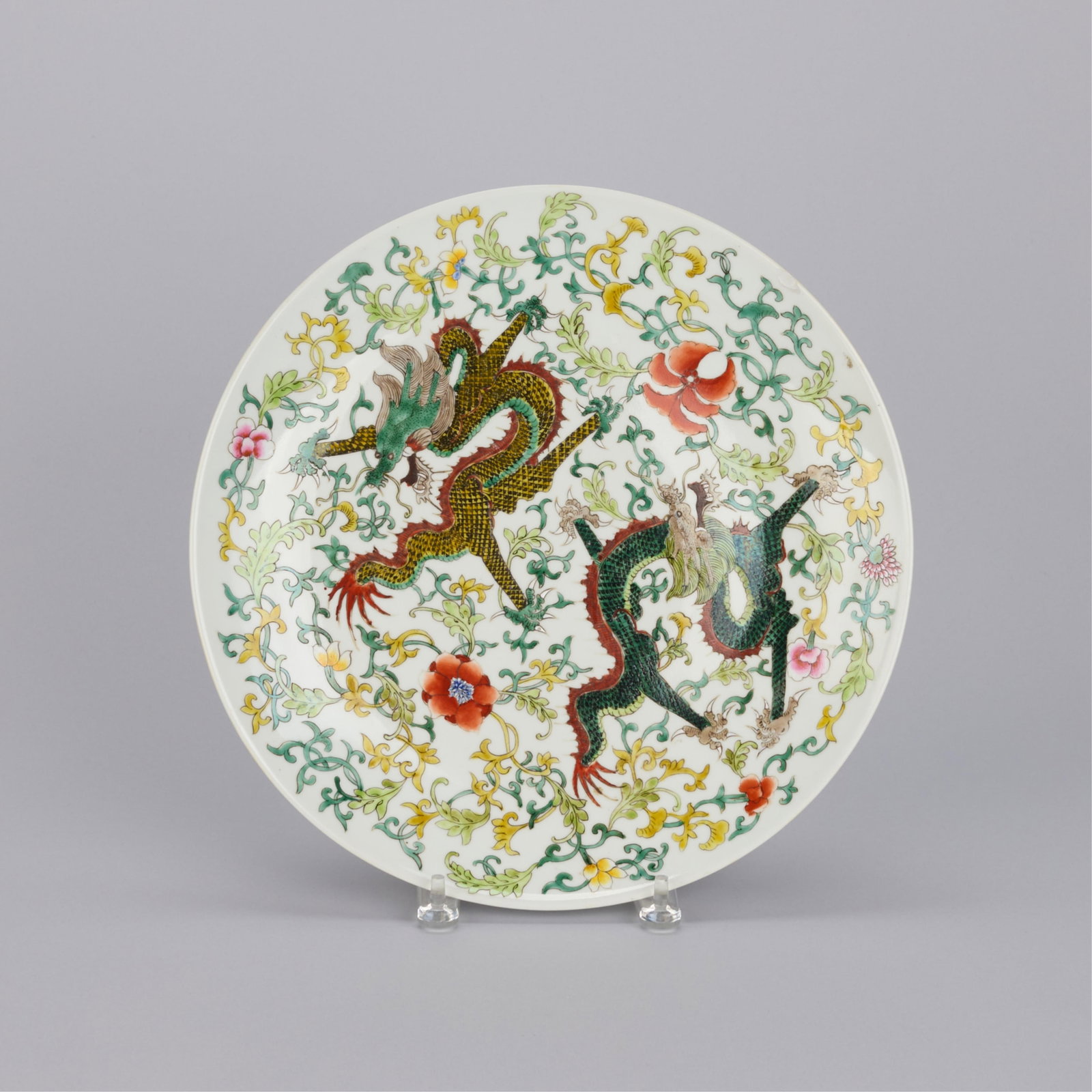 Chinese Porcelain Famille Verte Style Charger (1 of 4)