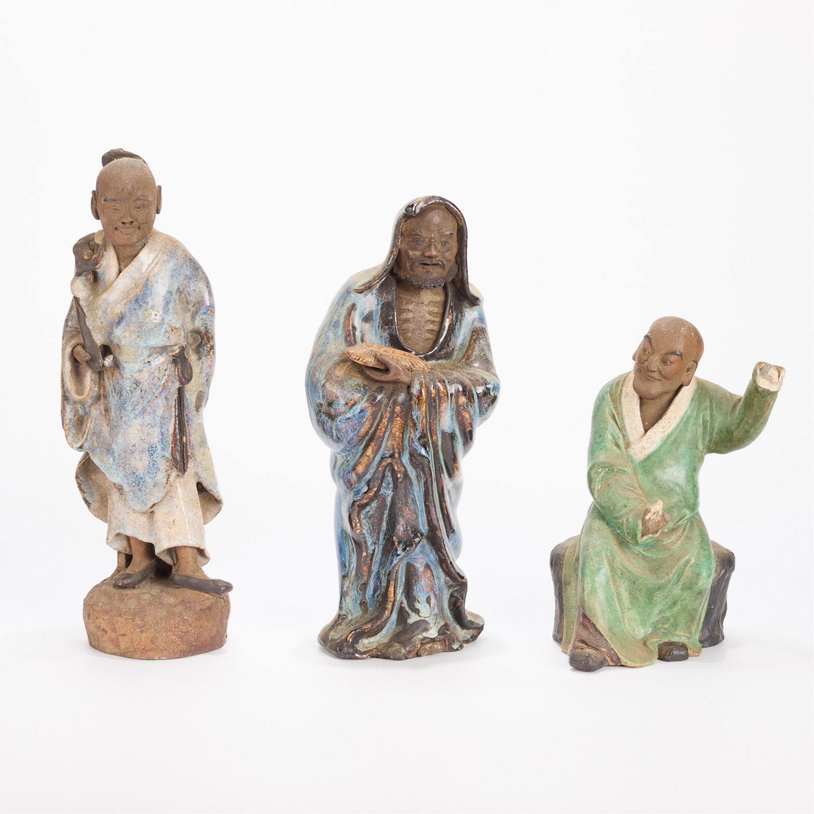 3 Chinese Ceramic Mud Men Figures (1 of 5)