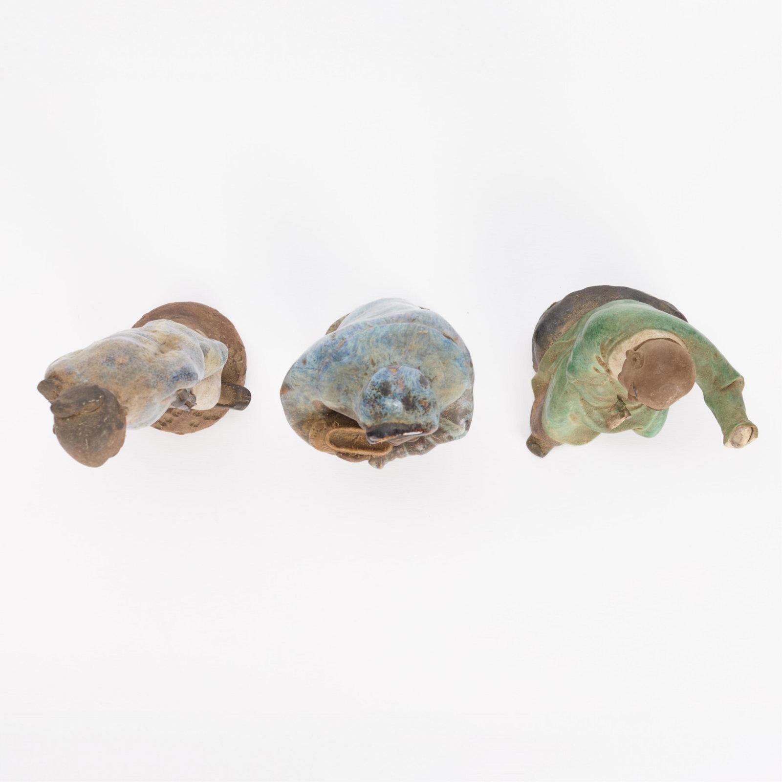 3 Chinese Ceramic Mud Men Figures - 4