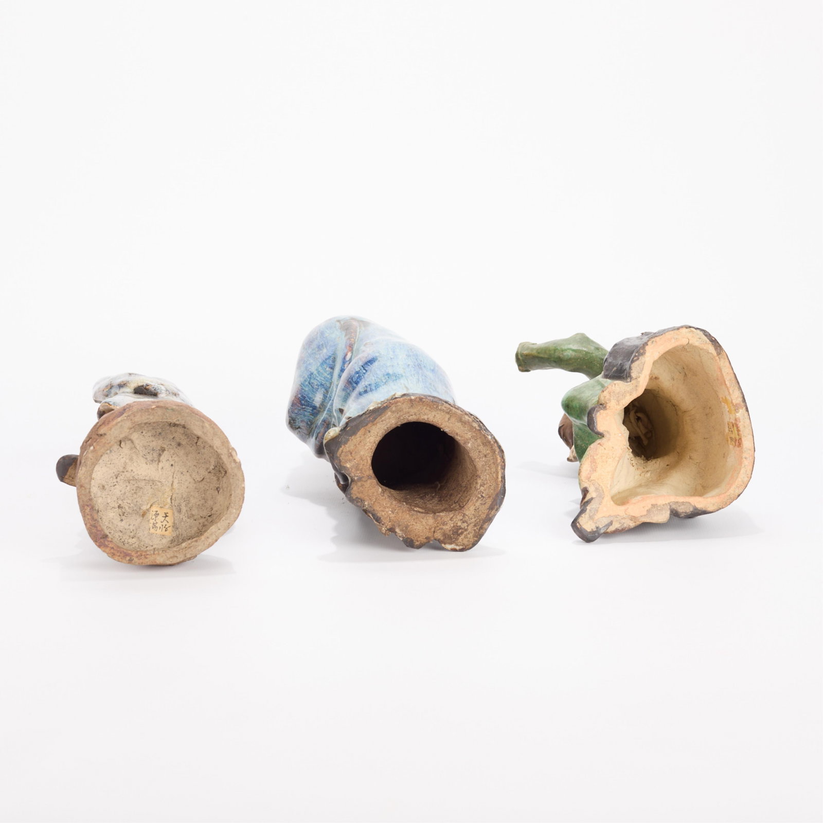 3 Chinese Ceramic Mud Men Figures - 5